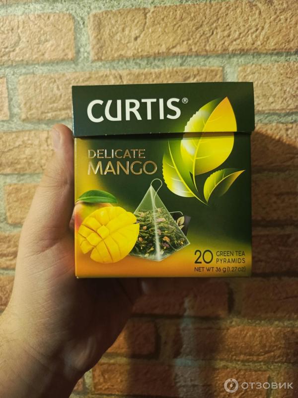 Зеленый чай в пирамидках Curtis Delicate Mango фото