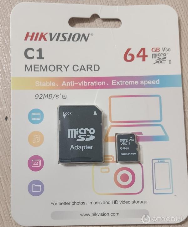 Карта памяти Hikvision C1 MicroSDXC UHS-I 64 Gb фото