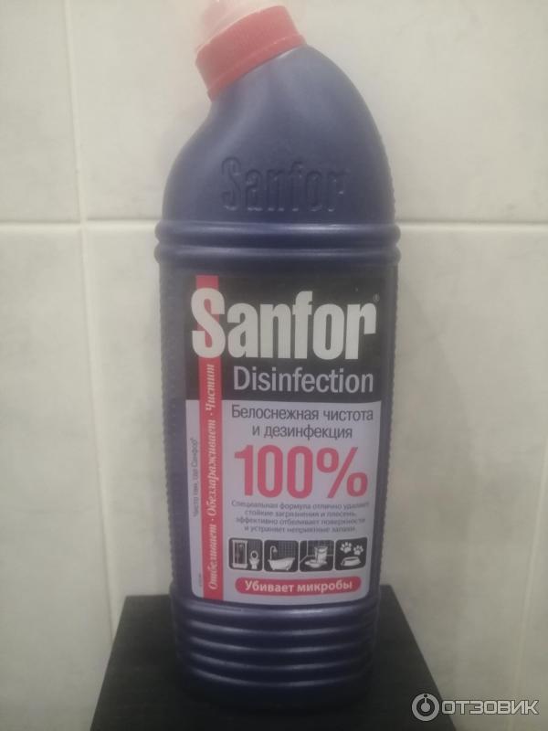 Универсальное средство для чистки сантехники Sanfor Black WC-гель фото