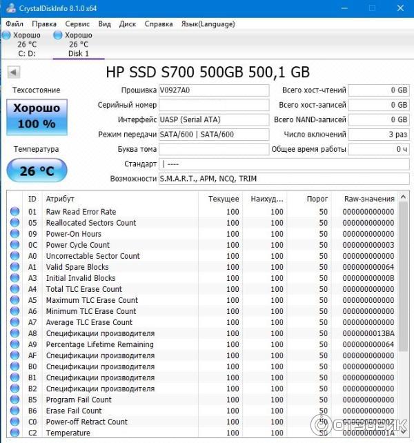 Твердотельный накопитель HP SSD S700 500Gb фото