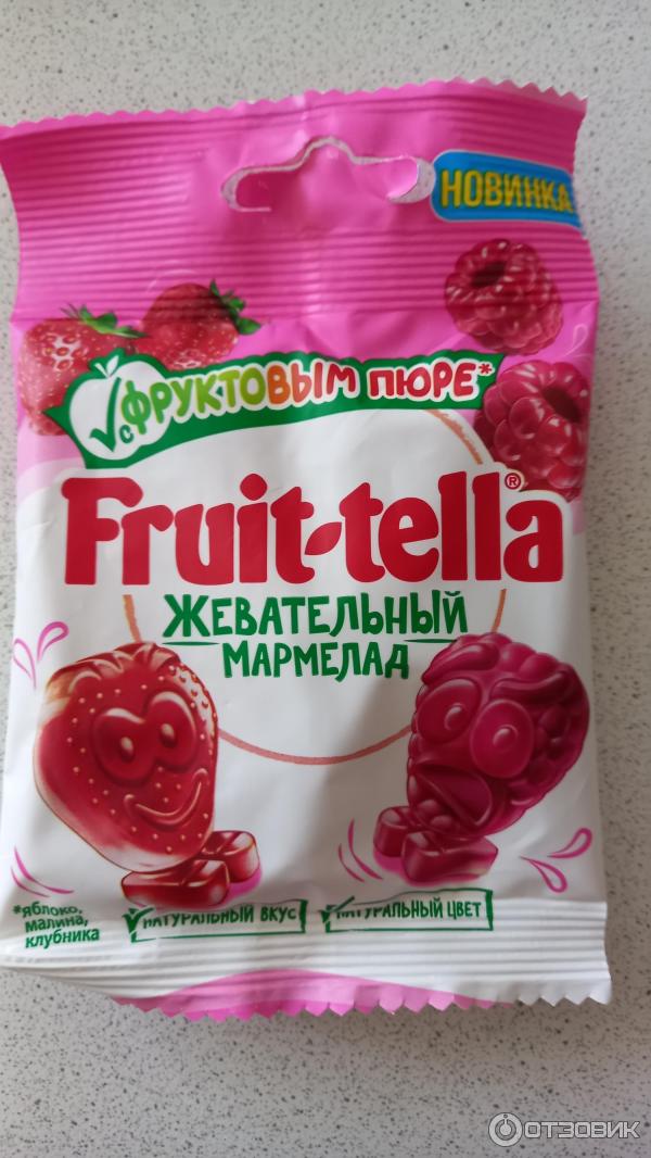 Жевательный мармелад Fruit-tella с фруктовым пюре фото