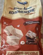 Вафли Коломенский "Шоколадно-ореховые" фото