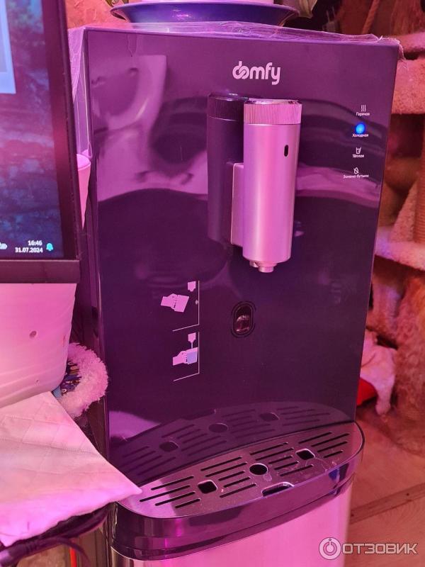 Кулер для воды Domfy AquaSense UV DHG-WD220C компрессорное охлаждение, нижняя загрузка, напольное, цвет графит и нержавеющая сталь фото