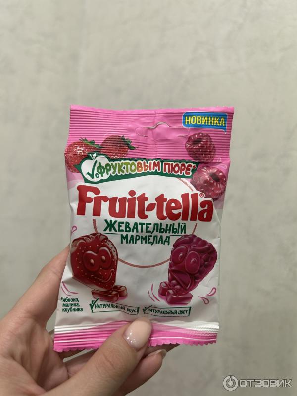 Жевательный мармелад Fruit-tella с фруктовым пюре фото