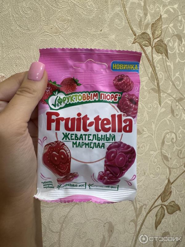 Жевательный мармелад Fruit-tella с фруктовым пюре фото