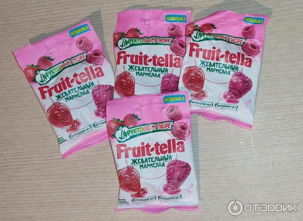 Жевательный мармелад Fruit-tella с фруктовым пюре фото