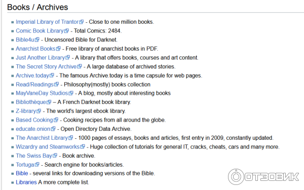 Удобный список сайтов с книгами