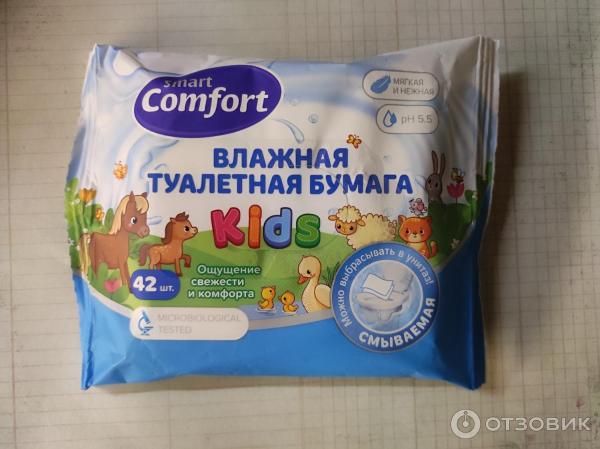 Влажная детская туалетная бумага Smart Comfort фото