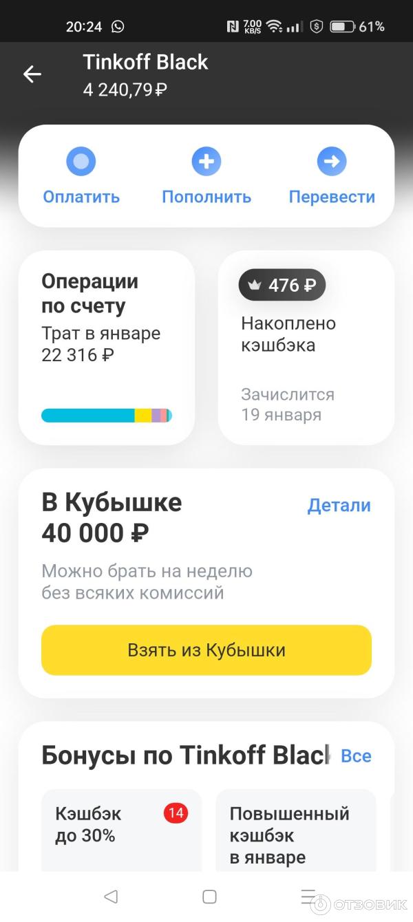 Отзыв о Тинькофф банк | Пока всё устраивает!