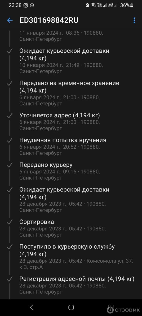 Отзыв о EMS Почта России | ЕMS почта. Курьерская служба Санкт-Петербурга