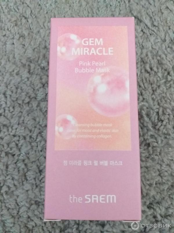 Маска для лица The Saem Gem Miracle Pink Pearl O2 Bubble Mask фото