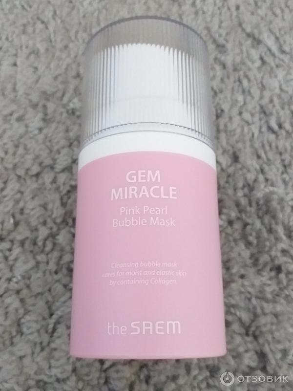 Маска для лица The Saem Gem Miracle Pink Pearl O2 Bubble Mask фото