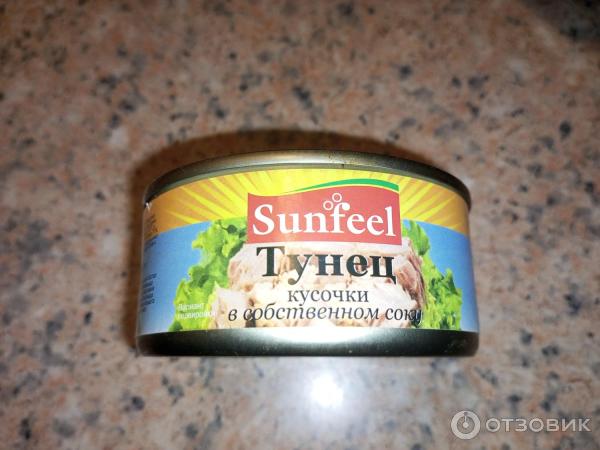 Тунец кусочки в собственом соку Sunfeel фото