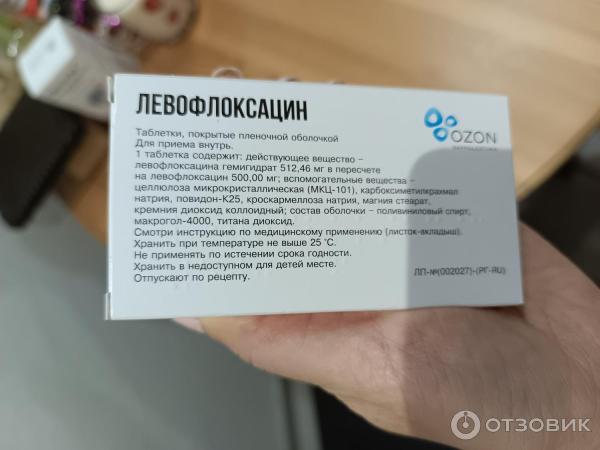 Отзыв о Антибиотик Озон "Левофлоксацин" | Муж скептически к нему ...