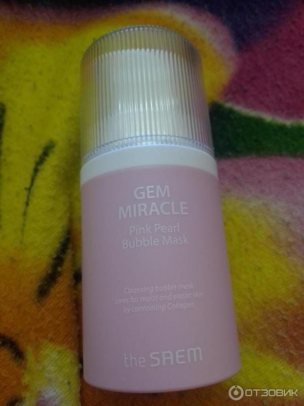 Маска для лица The Saem Gem Miracle Pink Pearl O2 Bubble Mask фото