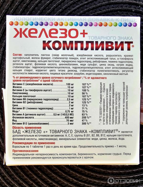 Витамины Компливит Железо фото