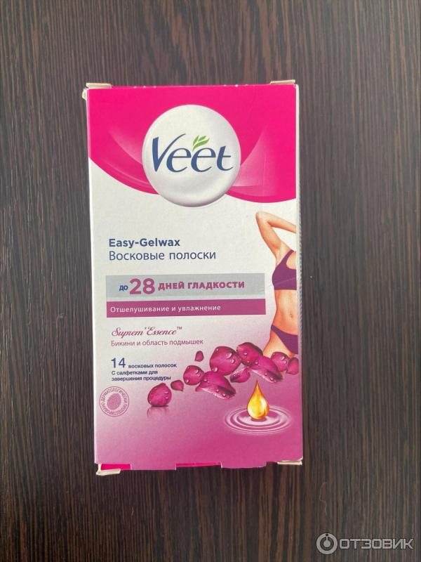 Восковые полоски Veet Easy-Gelwax для зоны бикини и подмышек фото