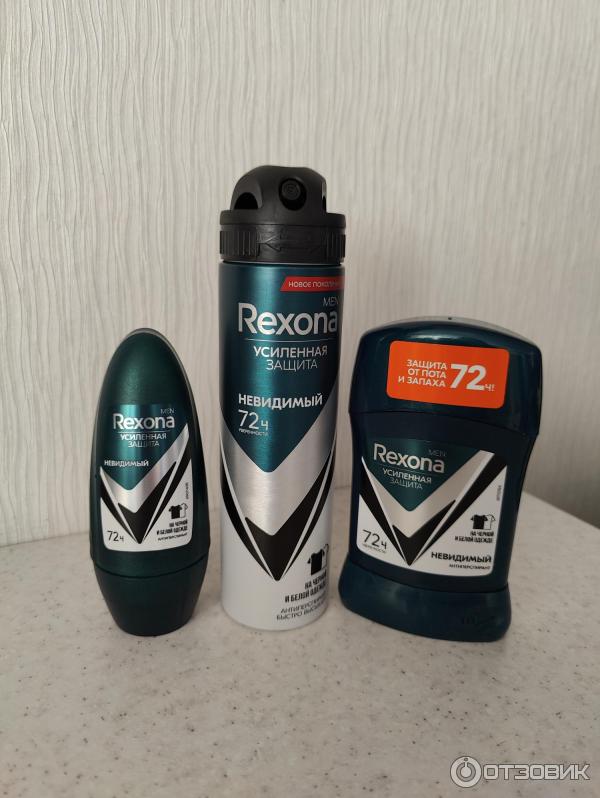 Дезодорант Rexona men невидимый на черном и белом фото