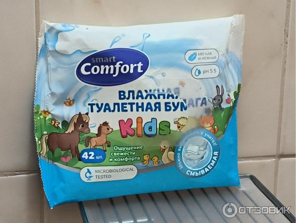 Влажная детская туалетная бумага Smart Comfort фото