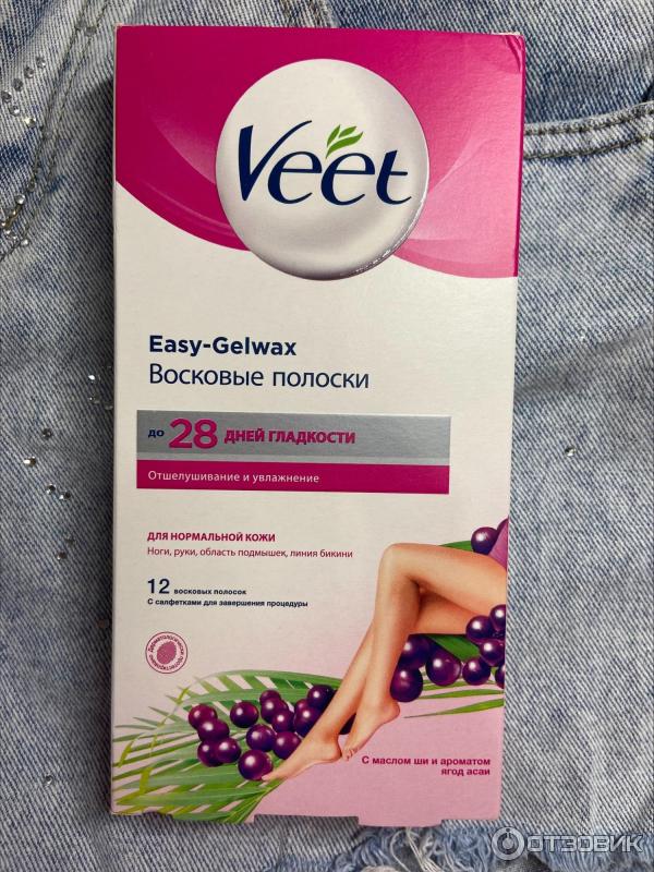 Восковые полоски Veet Easy-Gelwax для зоны бикини и подмышек фото