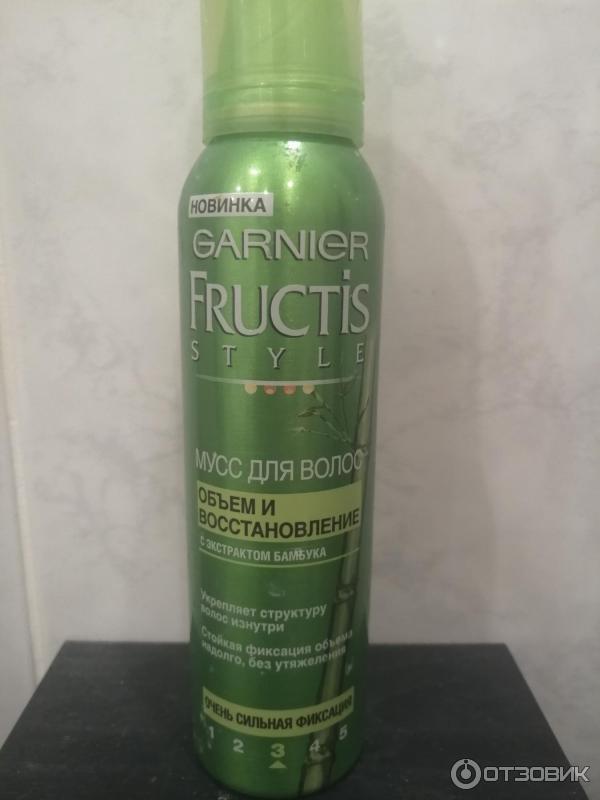 Мусс для волос Garnier Fructis Объем и восстановление с экстрактом бамбука фото