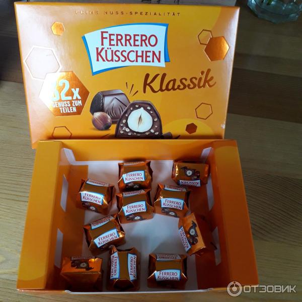Отзыв о Конфеты Ferrero Kusschen | Приятный десерт с большим орехом внутри.