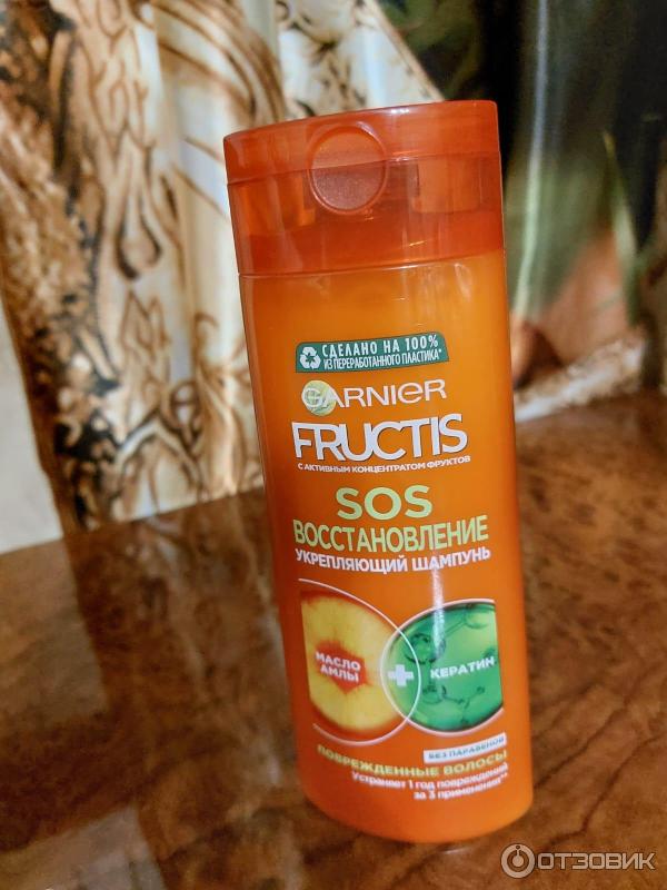 Шампунь Garnier Fructis SOS восстановление керафилмасло амлы фото