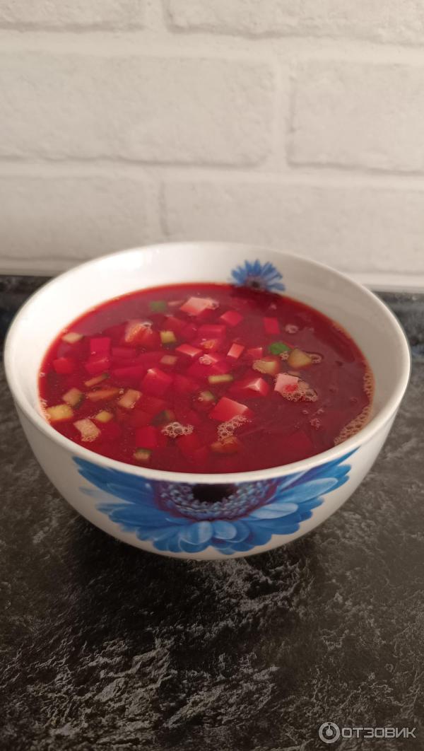 Рецепт Холодный суп из щавеля с колбасой