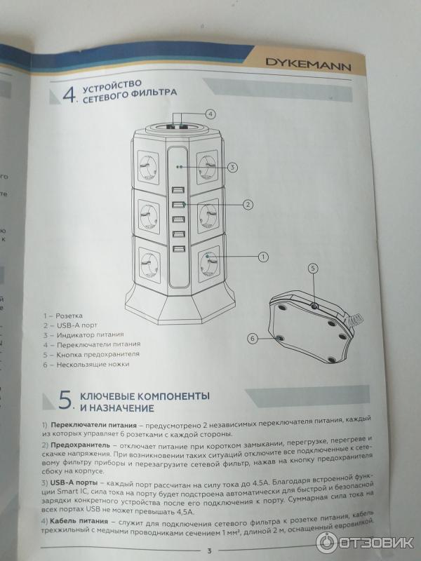Отзыв о Сетевой фильтр Dykemann Feuerfunke KM-36 17в1 | Надежная защита ...