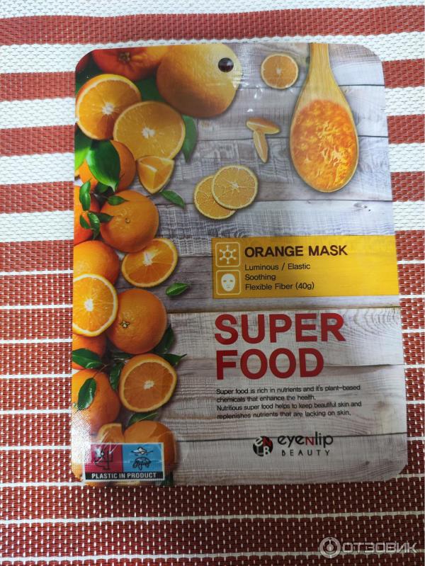 Тонизирующая тканевая маска для лица EyeNLip Super Food Orange фото