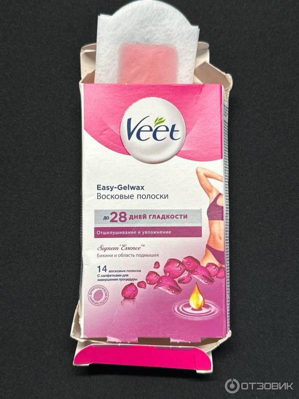 Восковые полоски Veet Easy-Gelwax для зоны бикини и подмышек фото