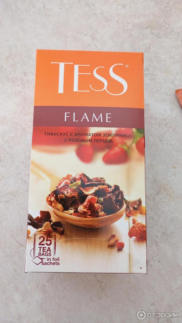 Чайный напиток Tess Flame со вкусом и ароматом земляники и розовым перцем фото