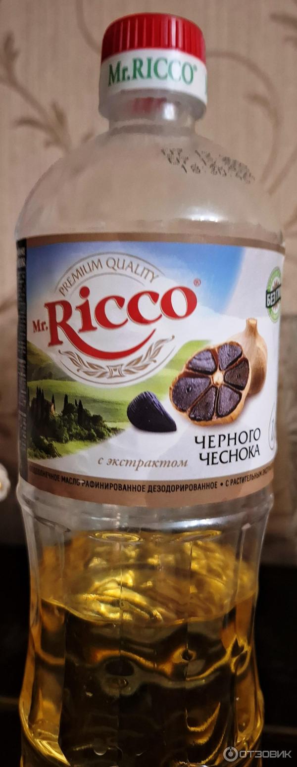 Масло подсолнечное Mr. Ricco с добавлением экстракта черного чеснока фото