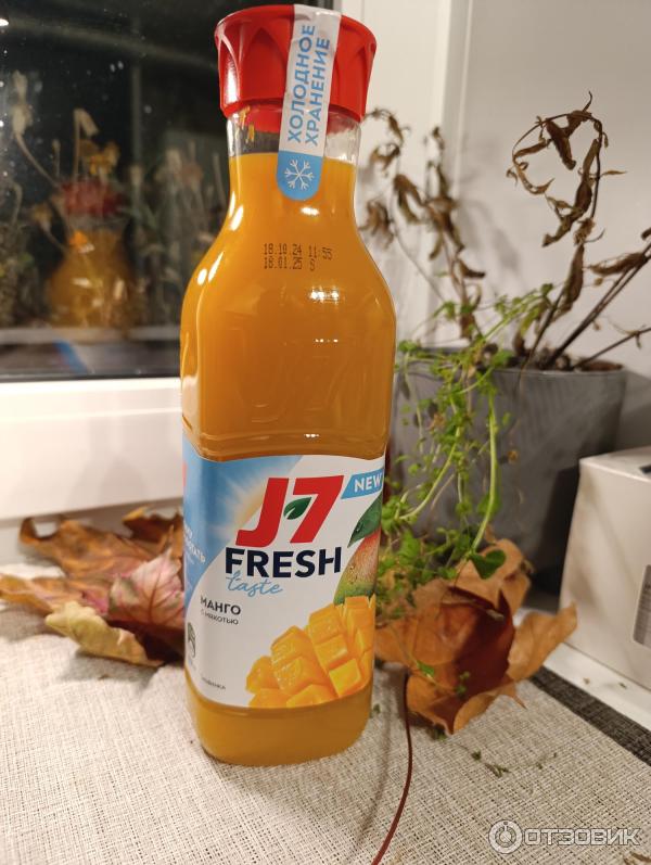 Отзыв о Сок J7 Fresh Taste | Спелое и сочное манговое манго в бутылке