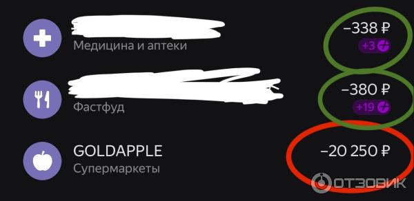 Итоговый список потраченных средств и полученных Яндекс баллов. Вместо обещанных 20 не получил ничего